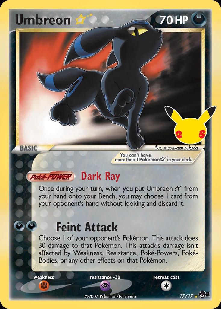 2021 Celebrations - Gold Star Umbreon Classic Collection 17/17 - PSA 10