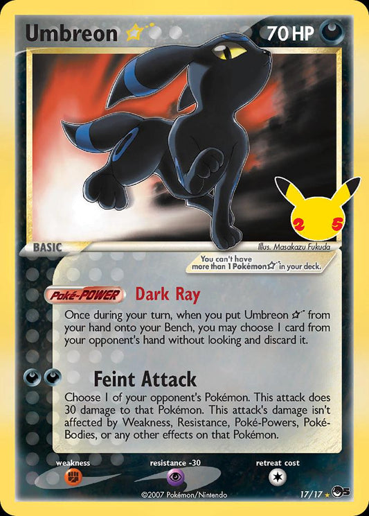 2021 Celebrations - Gold Star Umbreon Classic Collection 17/17 - PSA 10