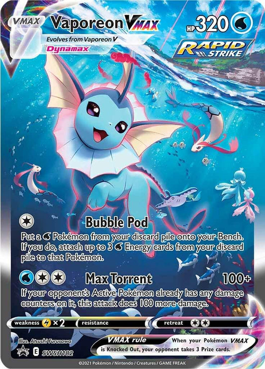 2019 SWSH Black Star Promo - Vaporeon VMAX SWSH182 - BGS 9.5