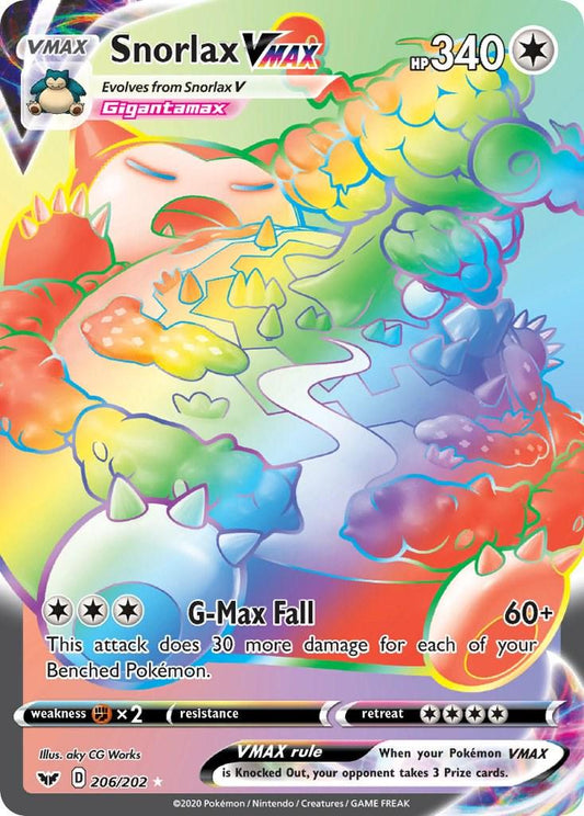 2020 SWSH Base Set - Snorlax VMAX 206/202 - NM RAW