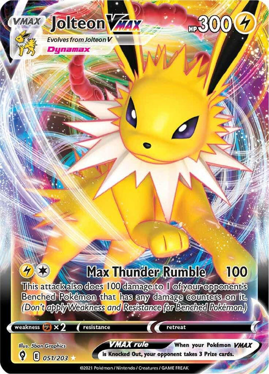 2021 Evolving Skies - Jolteon VMAX 051/203 - PSA 10