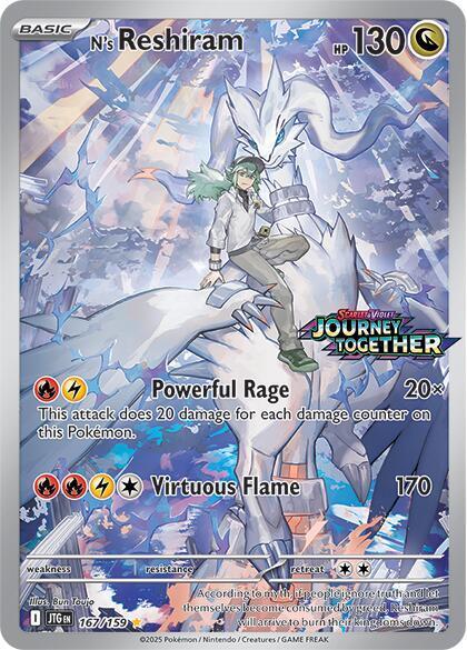 2025 Journey Together - N's Reshiram 167/159 - NM RAW STAMPED