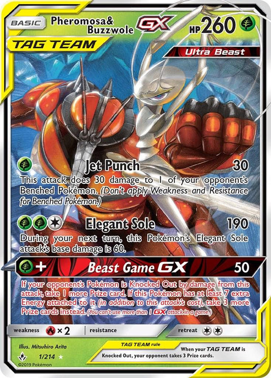 2019 Unbroken Bonds - Pheromosa & Buzzwole GX 1/214 - PSA 10