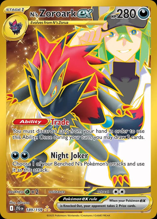 2025 Journey Together - N's Zoroark EX 189/159 - NM RAW