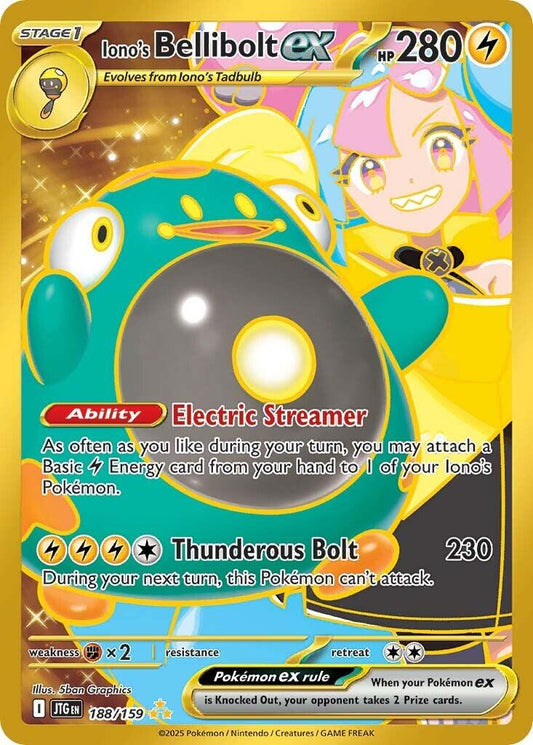 2025 Journey Together - Iono's Bellibolt EX 188/159 - NM RAW