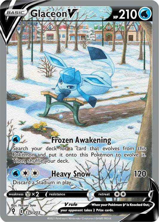 2021 Evolving Skies - Glaceon V 175/203 - NM RAW