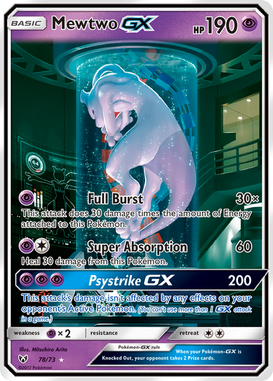 2017 Shining Legends - Mewtwo GX 78/73 - PSA 10